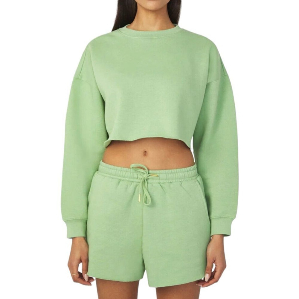 WEWOREWHAT Fair Green Cutoff Pullover XS NWT Clean Girl Aesthetic Cozy - Picture 3 of 13